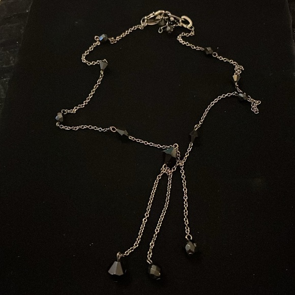 White House Black Market Black Beaded Dark Tone Chain Necklace - Picture 8 of 17